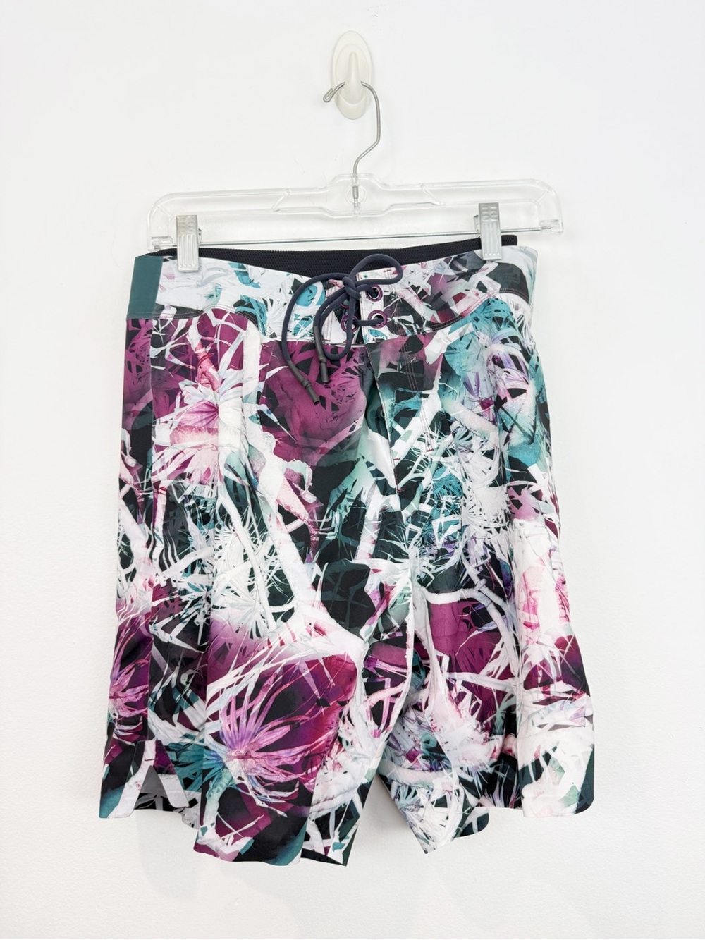 Lululemon Mens El Current Board Shorts Palms From Below White Multi Size 32